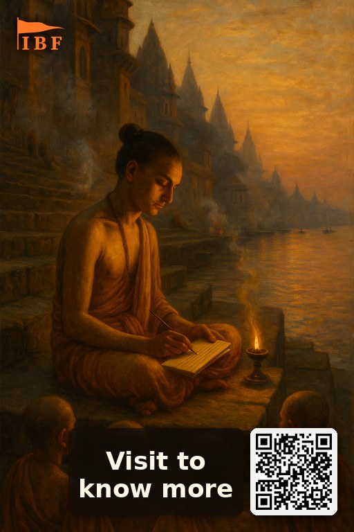 The ghats of Kāshī — where the Prasthāna-trayī commentaries were written.